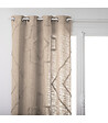ATMOSPHERA - Rideau à œillets en coton Ivoire motif Inca tufté 130 x 260 cm - vignette