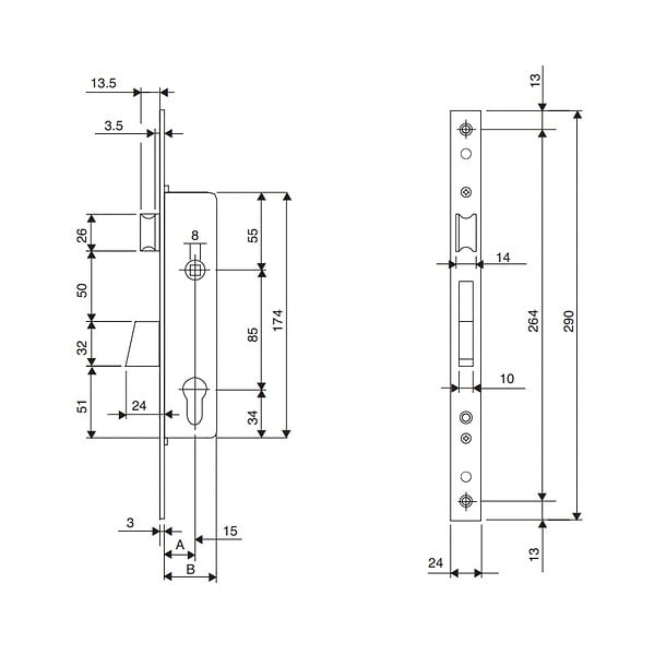 ISEO - SERRURE 1 P ELECTA 12 T AXE 35 - large