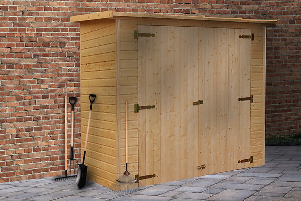 TIMBELA - Abri de jardin extérieur bois - H194x 223 x 123 cm / 2,1 m2 - M348 - large