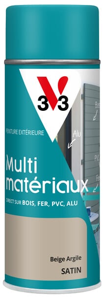 V33 PEINTURE - Peinture aérosol multi-matériaux DP beige argile 400 ML - large