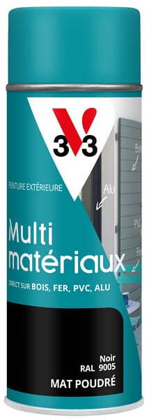 V33 PEINTURE - Peinture multi-materiaux DP Poudre Noir Aerosol 400ml - large