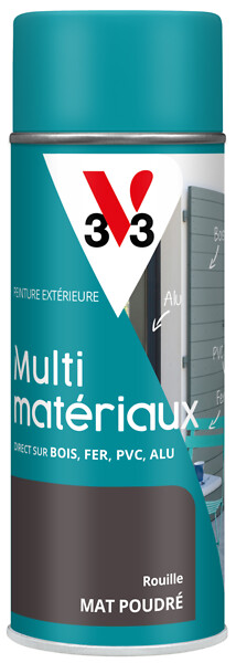 V33 PEINTURE - Peinture aérosol multi-matériaux DP rouille poudré 400 ML - large