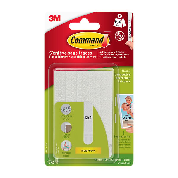 3M - Lot de 24 languettes adhésives Tableaux - large