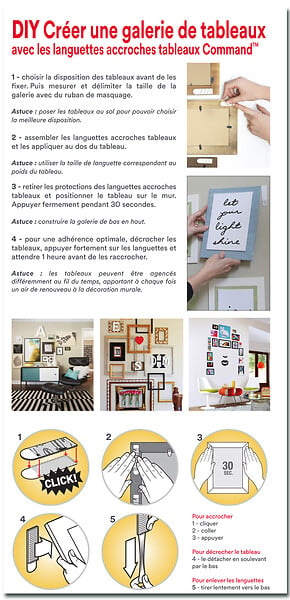 3M - Lot de 24 languettes adhésives Tableaux - large