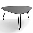 OVIALA - Table basse de jardin triangulaire en aluminium noir - Atoll - vignette