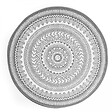 OVIALA - Tapis rond polypropylène gris 160cm - Mandala - vignette