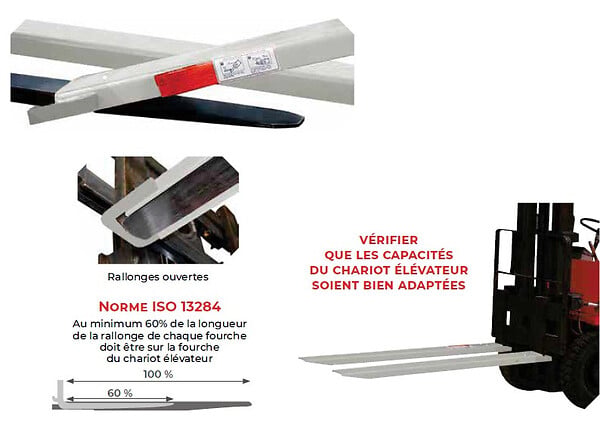 STOCKMAN - Paire de rallonges de fourches ouvertes 1800 mm capacité 2500 kg EXOG 18/150 Stockman - large