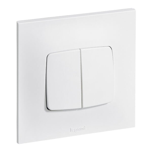 LEGRAND - Double interrupteur ou va-et-vient Neptune 10A - blanc - large