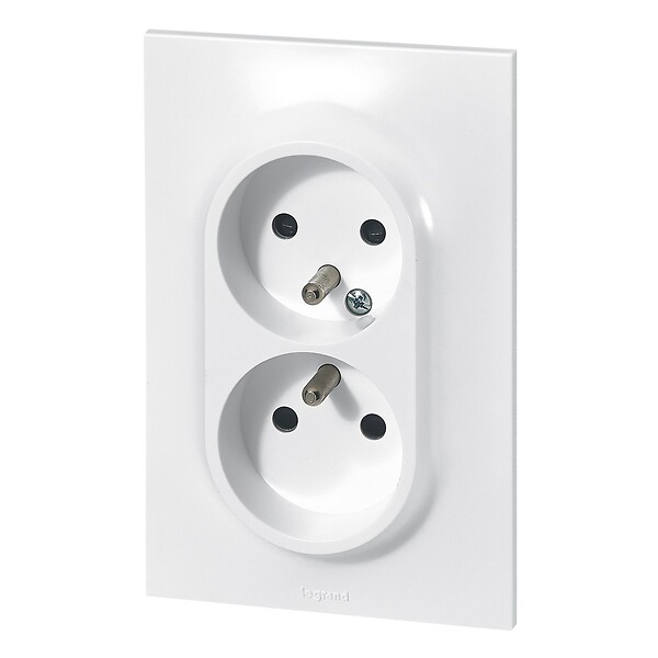 LEGRAND - Double prise de courant avec terre 1 poste Neptune 16A - blanc - large