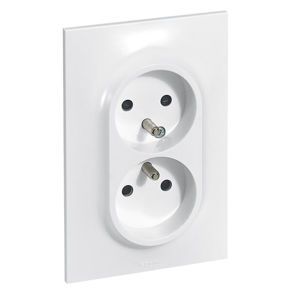 LEGRAND - Double prise de courant avec terre 1 poste Neptune 16A - blanc - large