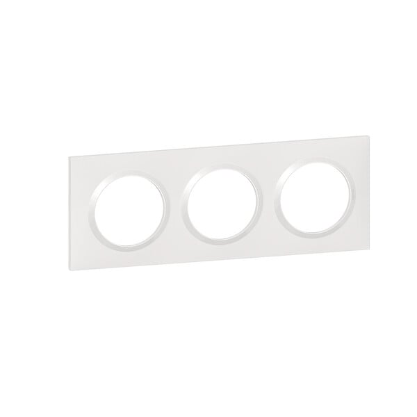 LEGRAND - Plaque carrée dooxie 3 postes finition blanc - large