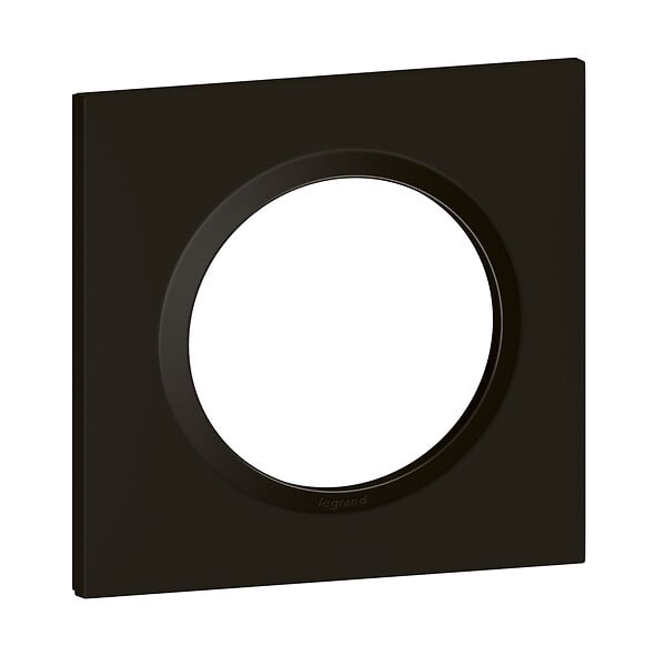 LEGRAND - Plaque carrée dooxie 1 poste finition noir velours - large