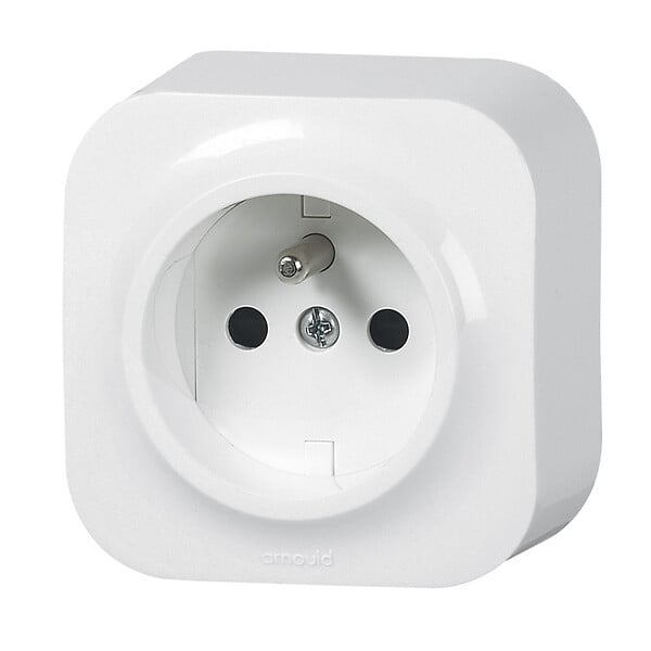 ARNOULD - Prise de courant avec terre saillie Profil Eco - 16A - blanc - large