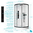 AURLANE - Cabine de douche 1/4 de cercle ROND - 90x90x217cm - FACTORY 2 ROUND - vignette