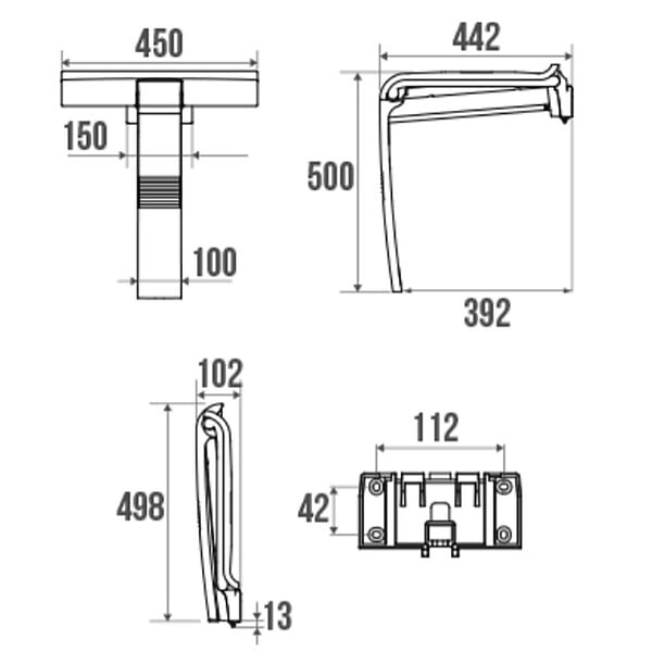 PELLET - Tabouret de douche déclipsable et interchangeable Arsis Pellet - Ø 25 mm - Blanc - large