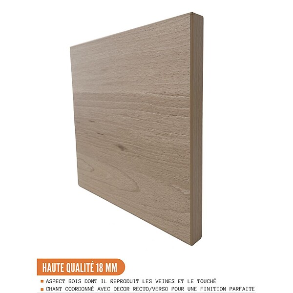 CUISINEANDCIE - Cuisineandcie - Meuble haut de cuisine Eco Chene Naturel 2 portes L 80 cm - large