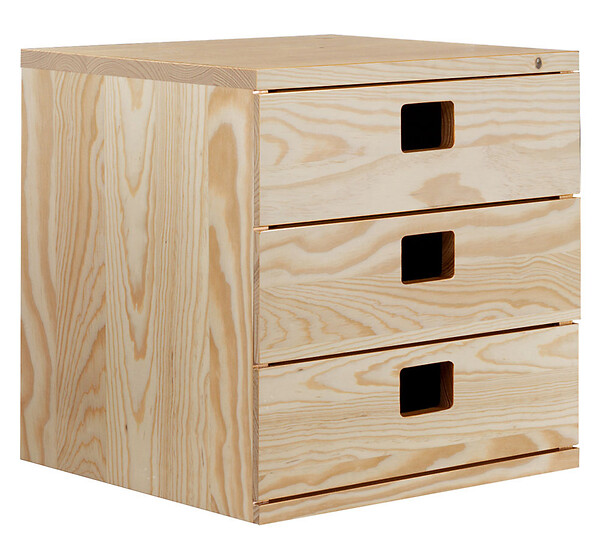 ASTIGARRAGA KIT LINE - Bloc Dinamic en pin avec 3 tiroirs 36.2x36.2x33cm - large