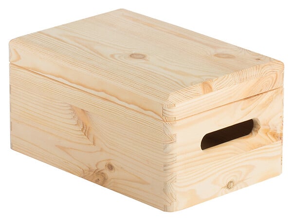 ASTIGARRAGA KIT LINE - Boîte de rangement en pin massif avec couvercle 14x30x20cm - large