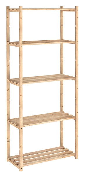 ASTIGARRAGA KIT LINE - Etagères natura avec 5 tablettes en pin réglables 171x65x30cm - large