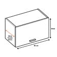 CUISINEANDCIE - Cuisineandcie - Meuble haut de cuisine Eco Noyer Blanchi 1 porte relevable L 60 cm - vignette
