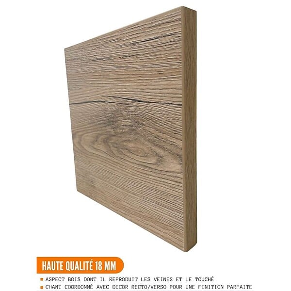 CUISINEANDCIE - Cuisineandcie - Meuble bas de cuisine Eco Noyer Blanchi 1 porte L 30 cm - large