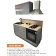 CUISINEANDCIE - Cuisineandcie - Meuble d'angle bas Eco Gris Brillant 1 porte L 105 cm - vignette
