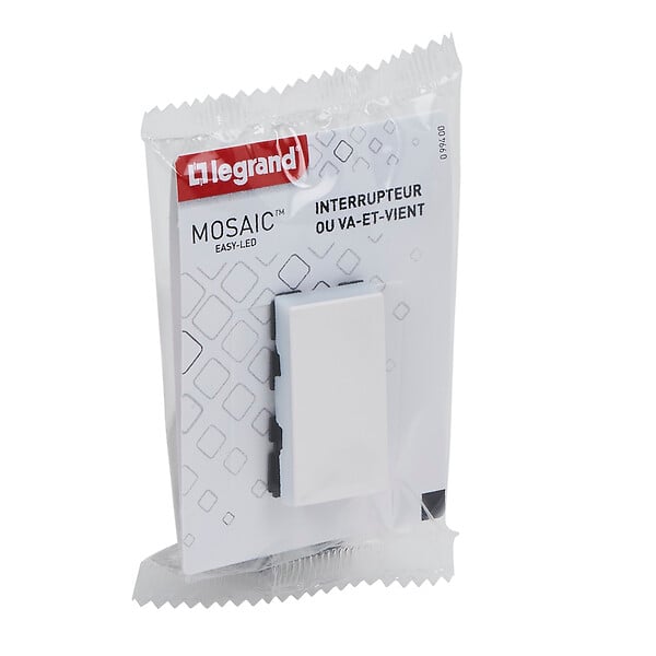 LEGRAND - Interrupteur ou va-et-vient Mosaic Easy-Led 10A 1 module - blanc - large