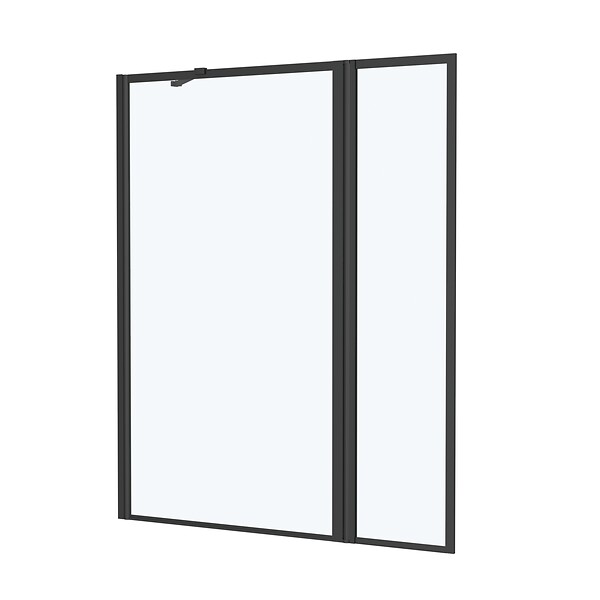 AURLANE - Pare baignoire avec Volet Pivotant 70+30x130cm - Finition Noir Mat - DARK CONTOURING SCREEN - large