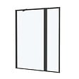 AURLANE - Pare baignoire avec Volet Pivotant 70+30x130cm - Finition Noir Mat - DARK CONTOURING SCREEN - vignette