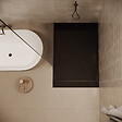 STANO - Receveur de douche 80 x 140 cm extra plat noir SALVI en SoliCast® surface ardoisée - vignette