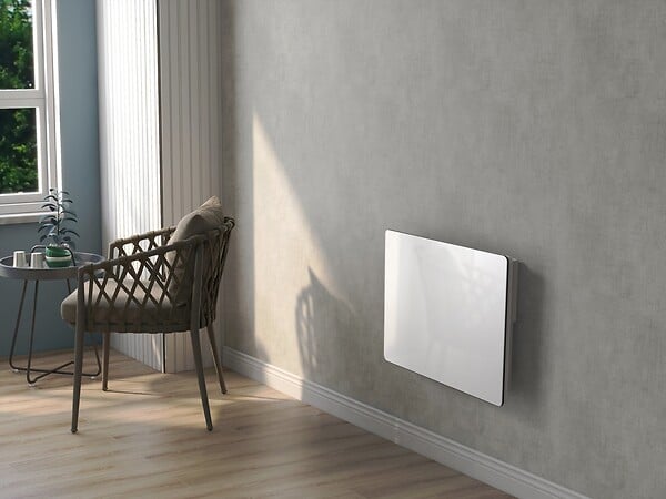 KALIA - Radiateur électrique céramique GLASS blanc 1000W - large