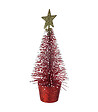 FEERIC LIGHTS & CHRISTMAS - Déco de Noël Sapin de Table Rouge à Paillettes H 14 cm - vignette
