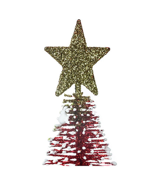 FEERIC LIGHTS & CHRISTMAS - Déco de Noël Sapin de Table Rouge à Paillettes H 14 cm - large