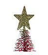 FEERIC LIGHTS & CHRISTMAS - Déco de Noël Sapin de Table Rouge à Paillettes H 14 cm - vignette