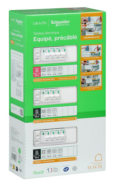 SCHNEIDER ELECTRIC - Tableau électrique pré équipé Resi9 du T3 au T4 3 rangées 39 modules - large