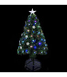 FEERIC LIGHTS & CHRISTMAS - Sapin de Noël lumineux Fibre Optique 18 Flocons 136 LED H 120 cm - vignette