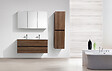 STANO - Meuble salle de bain design double vasque SIENA largeur 120 cm noyer - vignette