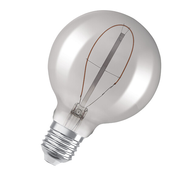 OSRAM - Edition 1906 Globe 95mm LED clair filament courbe SMOKE 3,4W E27 chaud - large