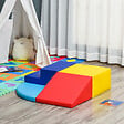 HOMCOM - 4 blocs de construction en mousse XL - modules de motricité - certifiés normes EN71-1-2-3 - mousse EPE revêtement PU bleu rouge jaune - vignette