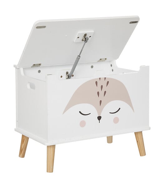 ATMOSPHERA - Coffre à jouets Renard en bois blanc 53 x 54.5 cm - large