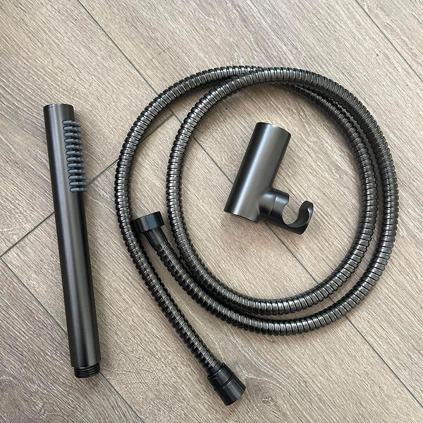 ESSEBAGNO - Luisa combiné support de douche 3 pièces gris gun métal - large