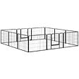 PAWHUT - PawHut Parc enclos modulable pour animaux avec 2 portes - 12 panneaux modulables - acier noir - vignette