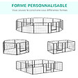 PAWHUT - PawHut Parc enclos modulable pour animaux avec 2 portes - 12 panneaux modulables - acier noir - vignette