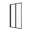 AURLANE - Pare baignoire Pivotant 70x120cm - 2 Volets Noir Mat - Verre Trempé 4mm - DUPLO - vignette