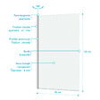AURLANE - Pare baignoire Rabattable 80x140cm - Profilé Chromé - Verre Trempé 4mm - ELEMENTARY - vignette