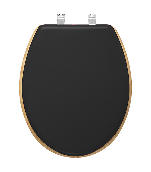 5 FIVE SIMPLY SMART - Abattant WC en Bois Noir charbon et Naturel - large
