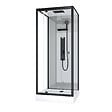 AURLANE - Cabine de douche Hydromassante 90x90x215 cm - Fonds Gris et Profilés Noir Mat - GREY STYLE - vignette