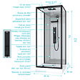 AURLANE - Cabine de douche Hydromassante 90x90x215 cm - Fonds Gris et Profilés Noir Mat - GREY STYLE - vignette