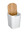 5 FIVE SIMPLY SMART - Poubelle de salle de bain Blanche 5L couvercle en Bambou - vignette