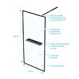 AURLANE - Paroi de Douche Noir Mat 90x200cm - Porte-serviette et étagère - DARK CONTOURING SHELF - vignette